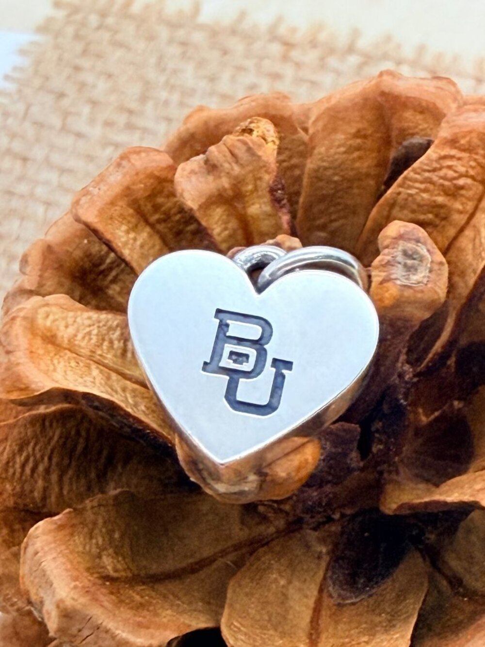 James Avery Baylor University Small Heart Charm Sterling Silver College Charm
